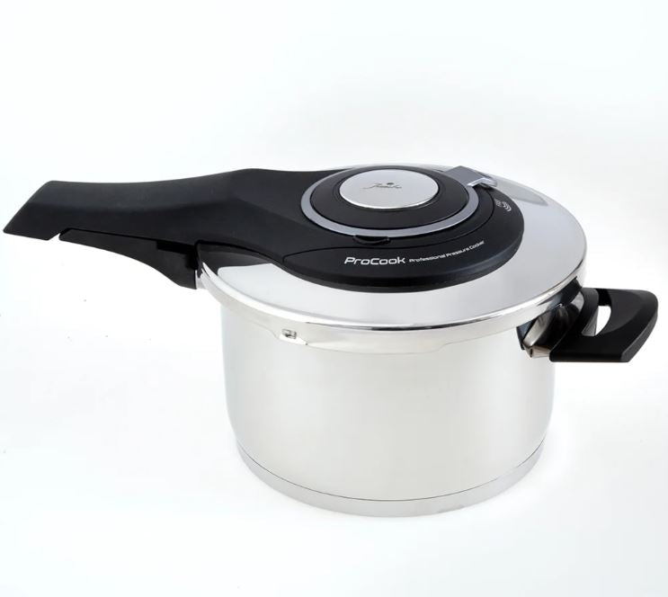 Jumbo Procook 6 Litre Siyah Açık Gri Paslanmaz Çelik Düdüklü Tencere