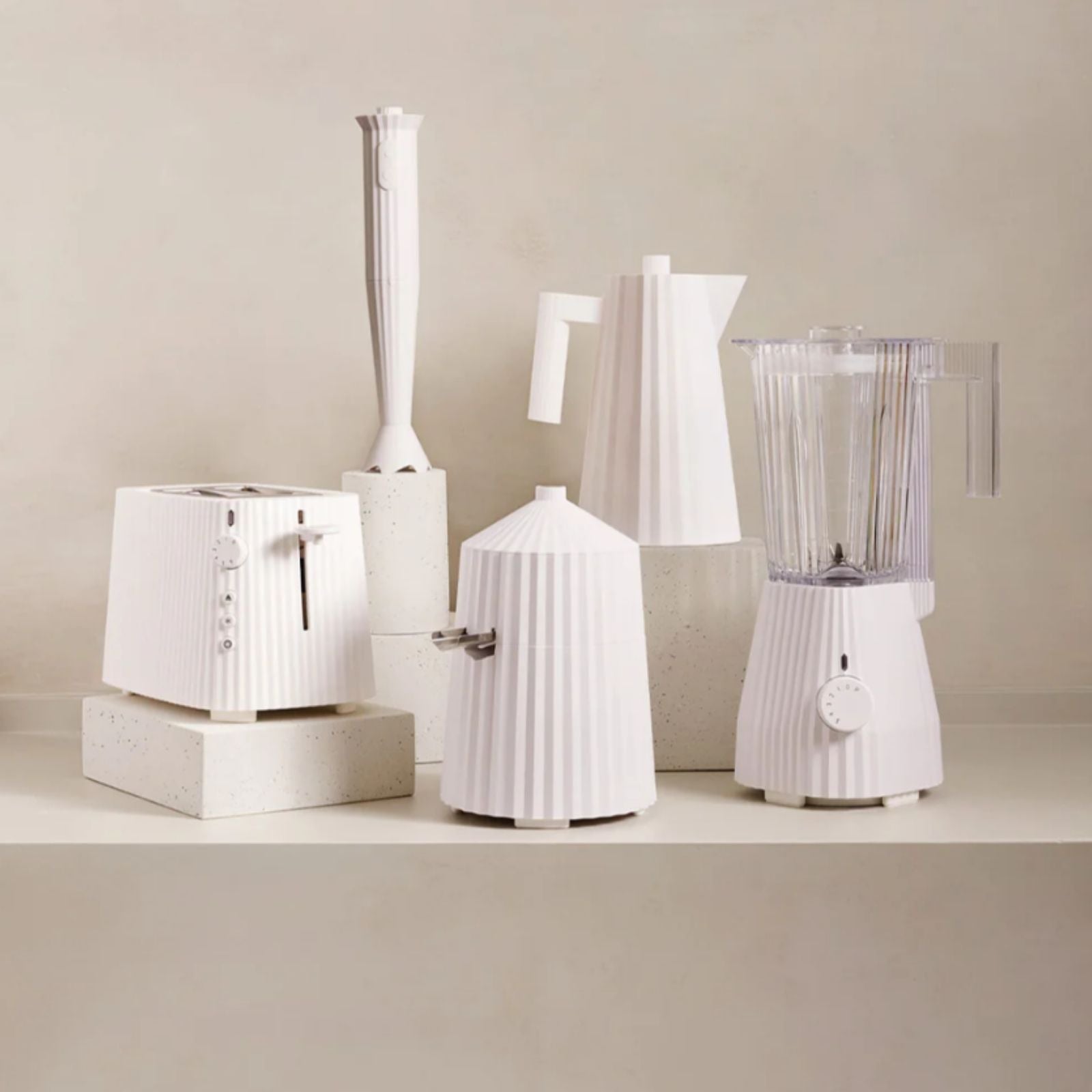 ALESSI PLISSE EL BLENDER SETİ BEYAZ