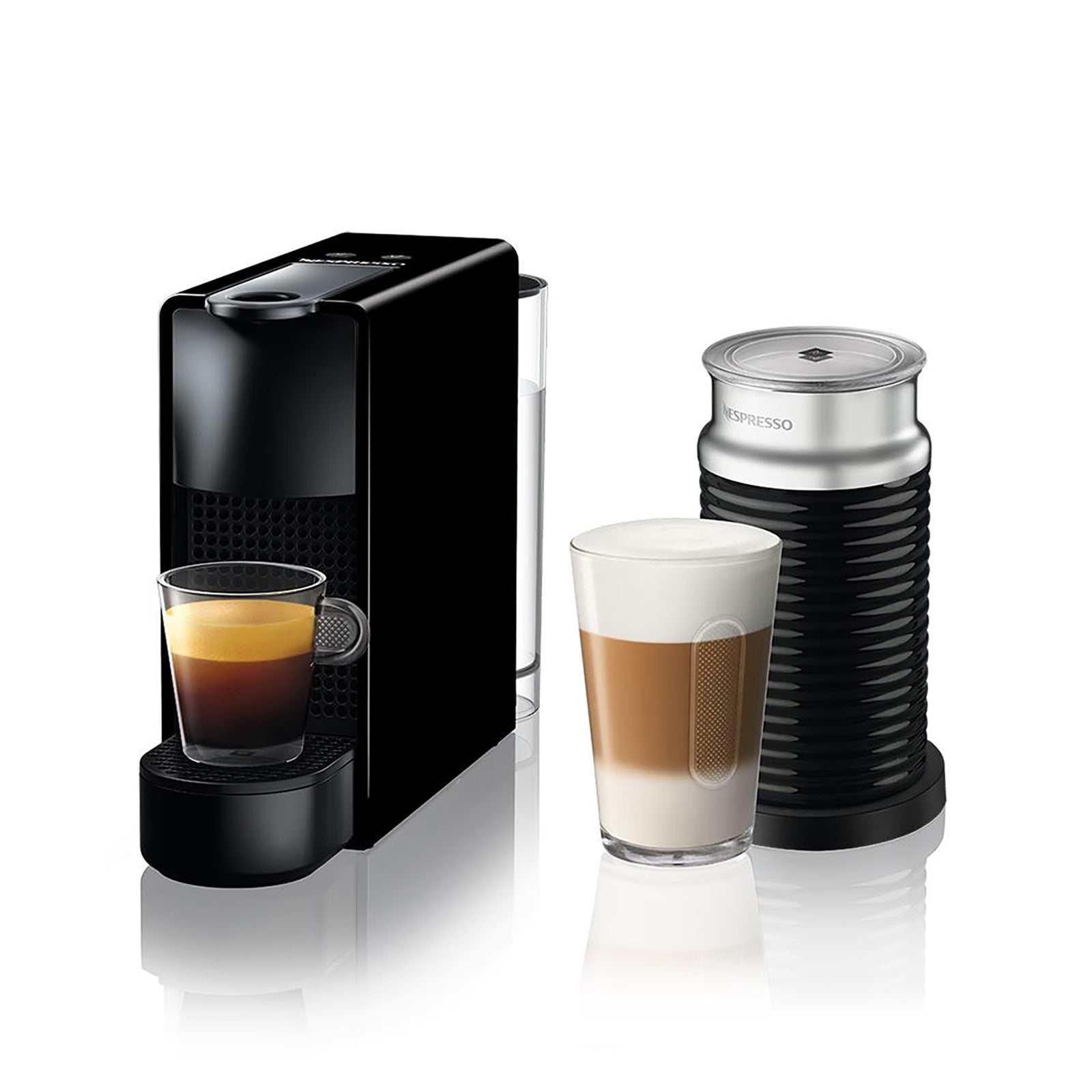 Nespresso C35 Essenza Mini Siyah Kahve Makinesi ve Süt Köpürtücü Aksesuar
