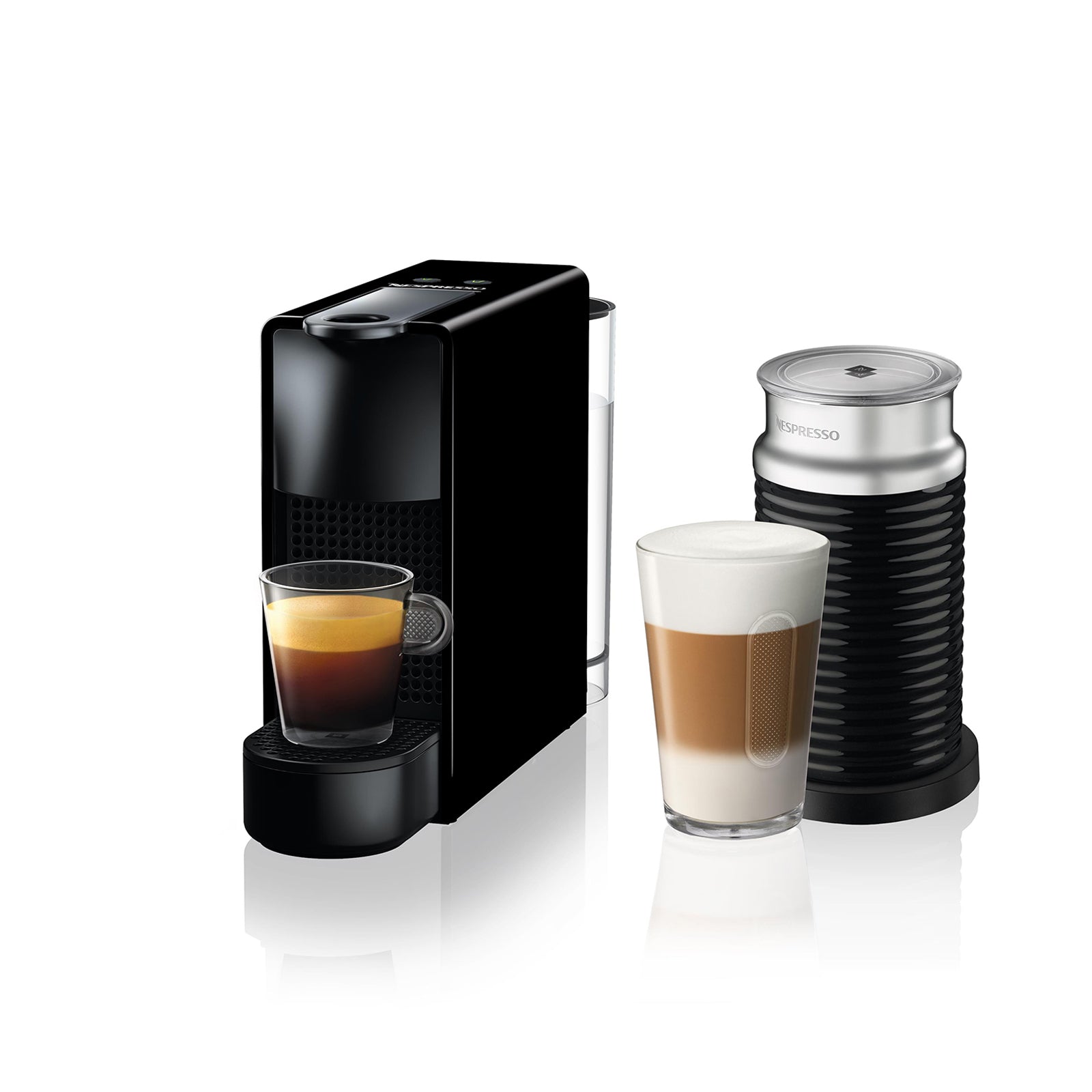 Nespresso C35 Essenza Mini Siyah Kahve Makinesi ve Süt Köpürtücü Aksesuar