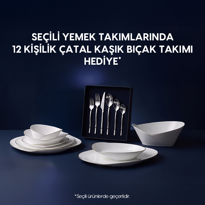 Seçili Yemek Takımlarına Seçili Çatal Kaşık Bıçak Takımı Hediye