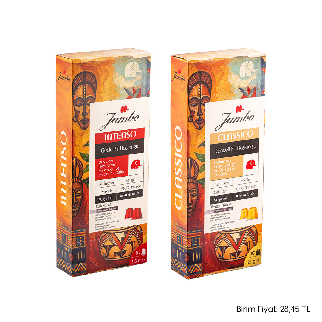 Jumbo Kapsül Kahve Deneme Paketi - Classico Medium & Intenso Dark