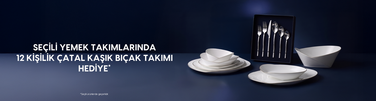 Seçili Yemek Takımlarına Seçili Çatal Kaşık Bıçak Takımı Hediye