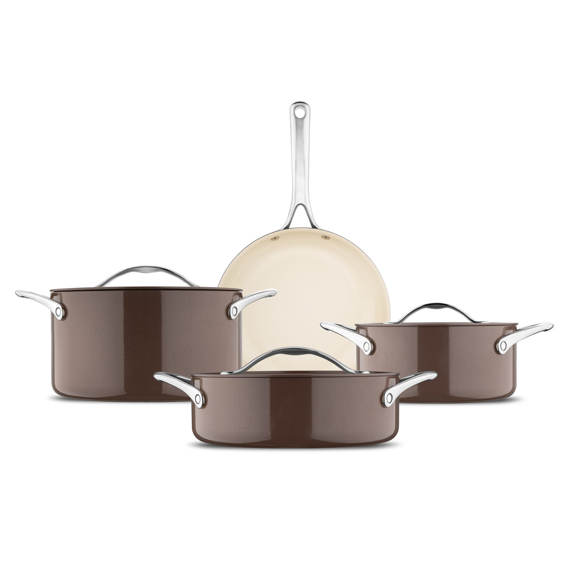 Jumbo Palencia Swiss Crystal Brown 7 Parça Tencere Seti