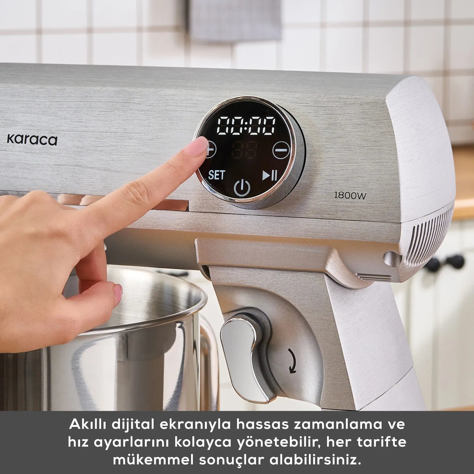 Karaca Multichef Artisan Digital Ekran Döküm Stand Mikser Silver