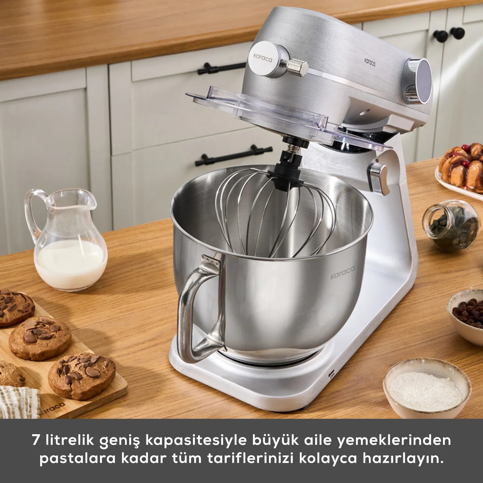 Karaca Multichef Artisan Digital Ekran Döküm Stand Mikser Silver