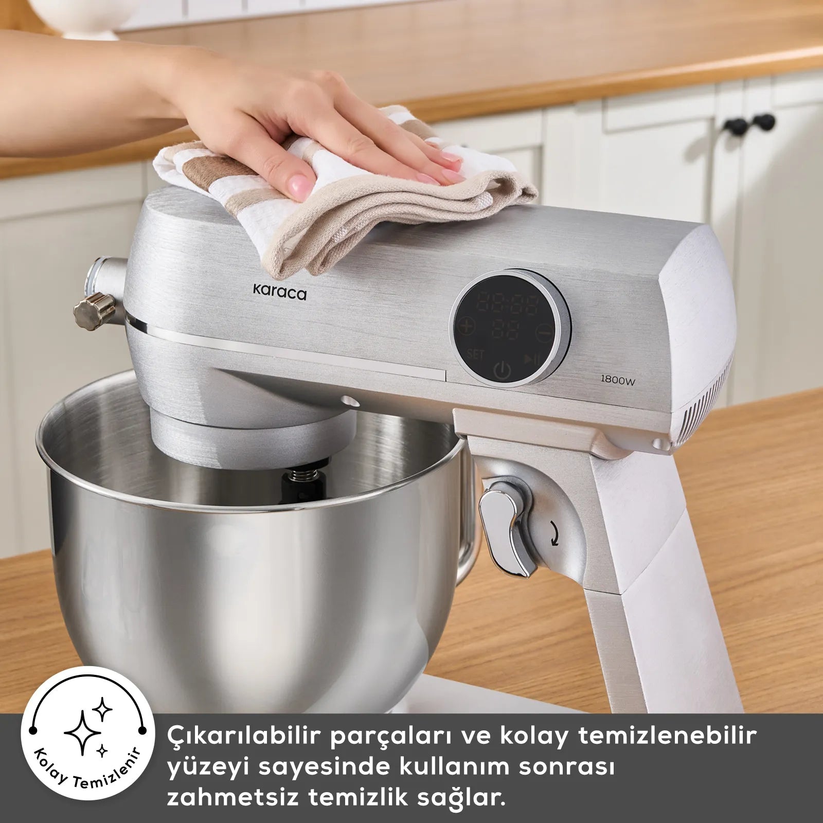 Karaca Multichef Artisan Digital Ekran Döküm Stand Mikser Silver