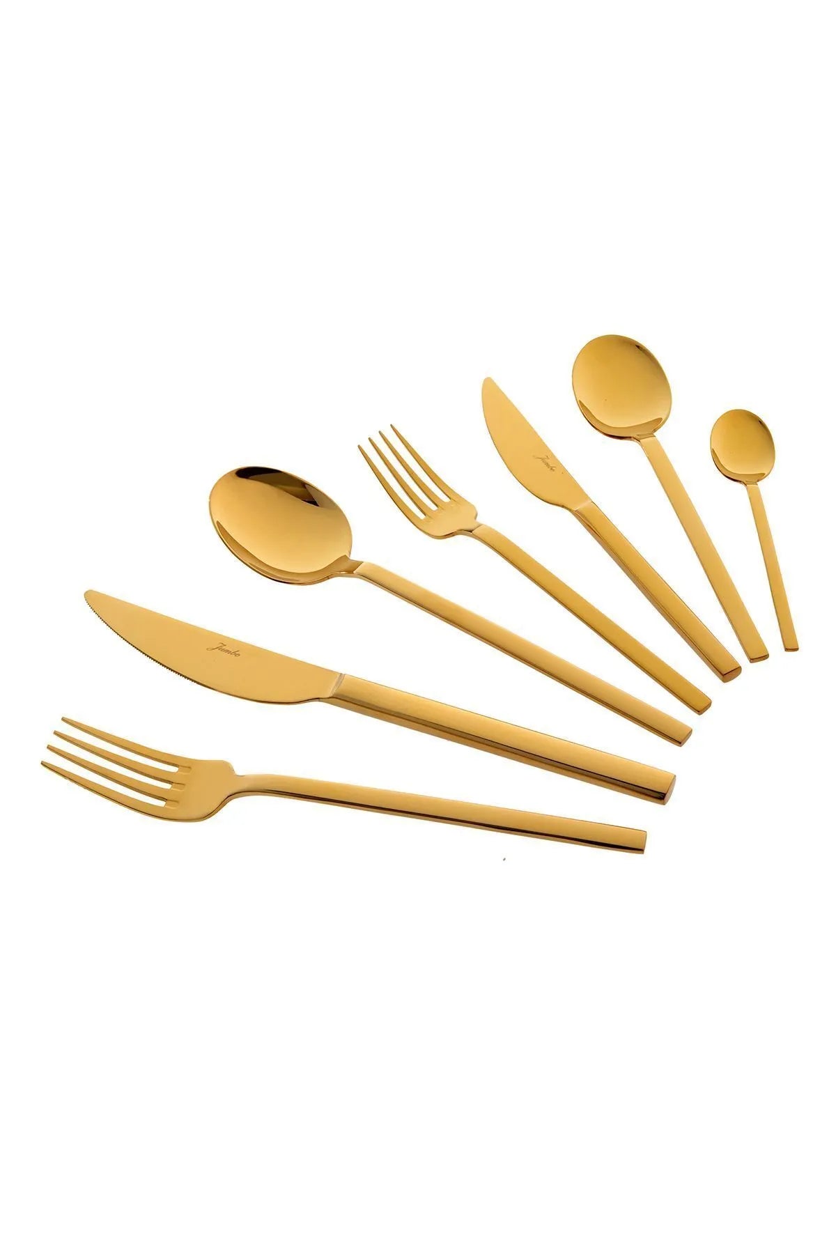 Jumbo 8100 Titanyum Gold 12 Kişilik 84 Parça Çatal Kaşık Bıçak