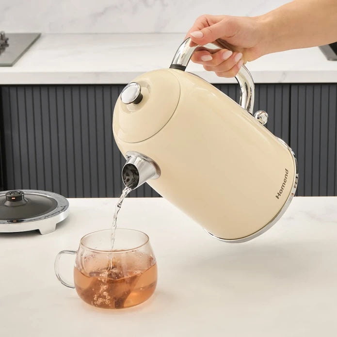 Homend Vintage Heatrow 1627H Kettle Su Isıtıcısı 2200W Krem
