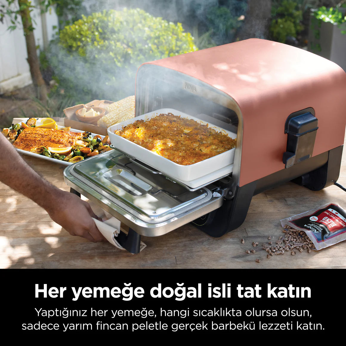 Ninja Woodfire Elektrikli Outdoor Fırın, Artisan Pizza Maker ve BBQ Smoker