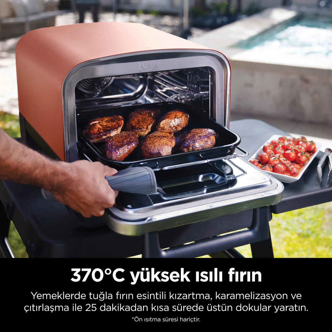 Ninja Woodfire Elektrikli Outdoor Fırın, Artisan Pizza Maker ve BBQ Smoker