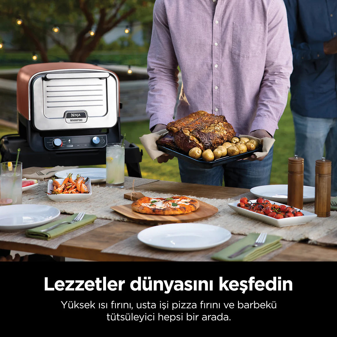 Ninja Woodfire Elektrikli Outdoor Fırın, Artisan Pizza Maker ve BBQ Smoker