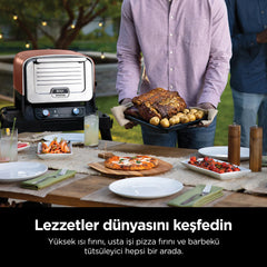 Ninja Woodfire Elektrikli Outdoor Fırın, Artisan Pizza Maker ve BBQ Smoker