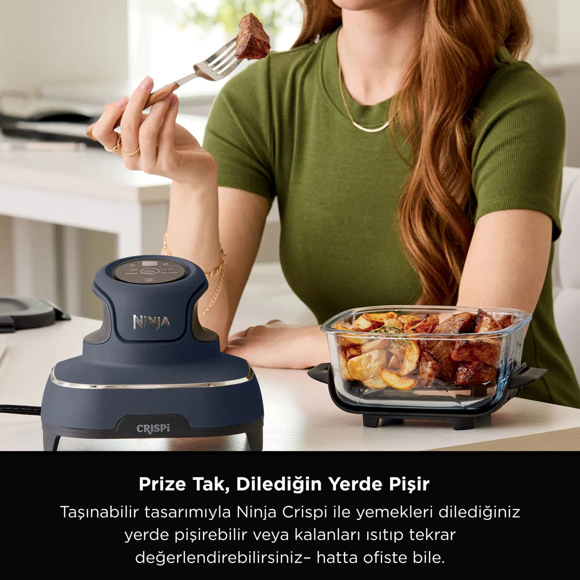 Ninja CRISPi™ 4-in-1 Taşınabilir Cam Hazneli Pişirme Sistemi - Blue