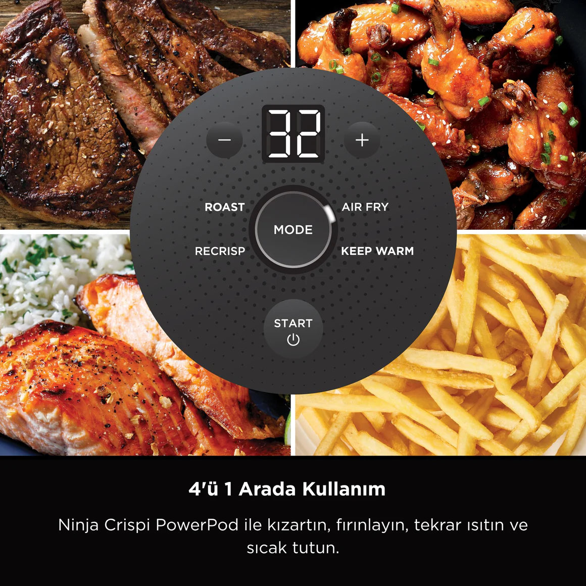 Ninja CRISPi™ 4-in-1 Taşınabilir Cam Hazneli Pişirme Sistemi - Blue