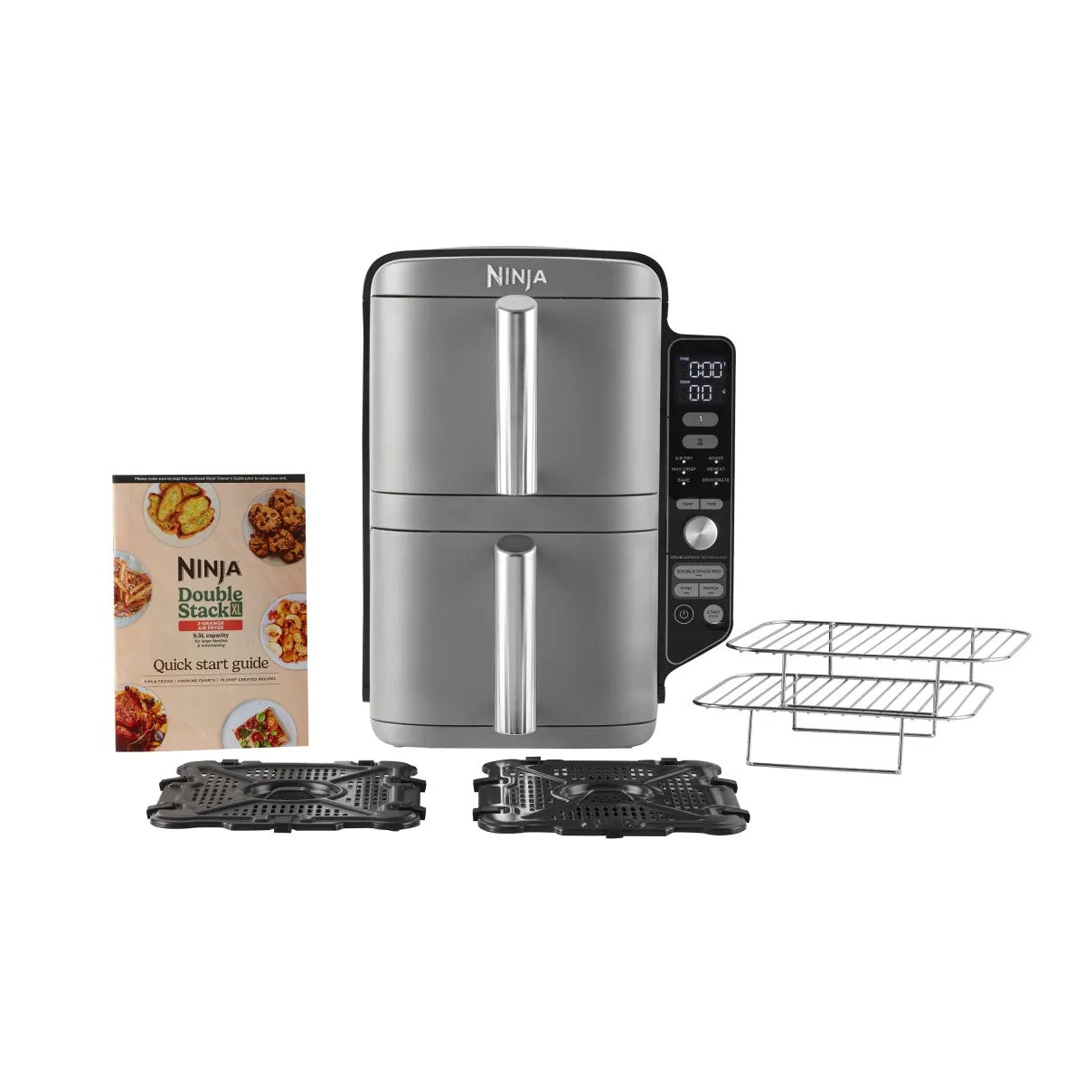 NINJA DOUBLE STACK AIR FRYER ÇİFT HAZNELİ XL 9.5L SİYAH
