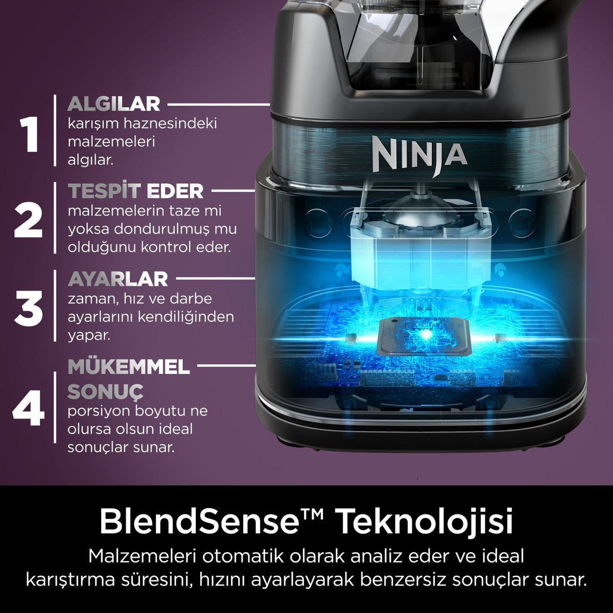 NINJA DETECT BLENDSENSE POWER BLENDER MUTFAK SİSTEMİ SİYAH