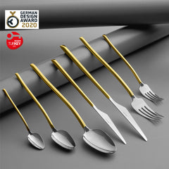 Jumbo 5100 Quartz Altın 12 Kişilik 84 Parça Çatal Kaşık Bıçak Takımı