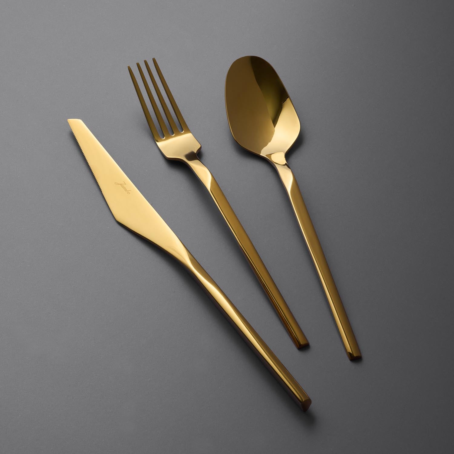 Jumbo 5100 Quartz Titanyum Gold 12 Kişilik 84 Parça Çatal Kaşık Bıçak Takımı