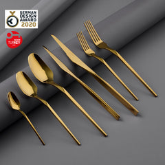 Jumbo 5100 Quartz Titanyum Gold 12 Kişilik 84 Parça Çatal Kaşık Bıçak Takımı