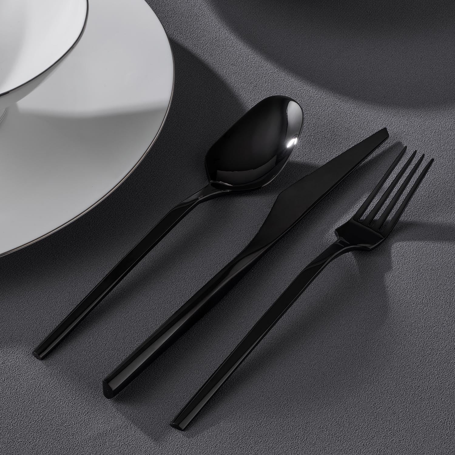 Jumbo 5100 Quartz Titanyum Siyah 12 Kişilik 84 Parça Çatal Kaşık Bıçak Takımı