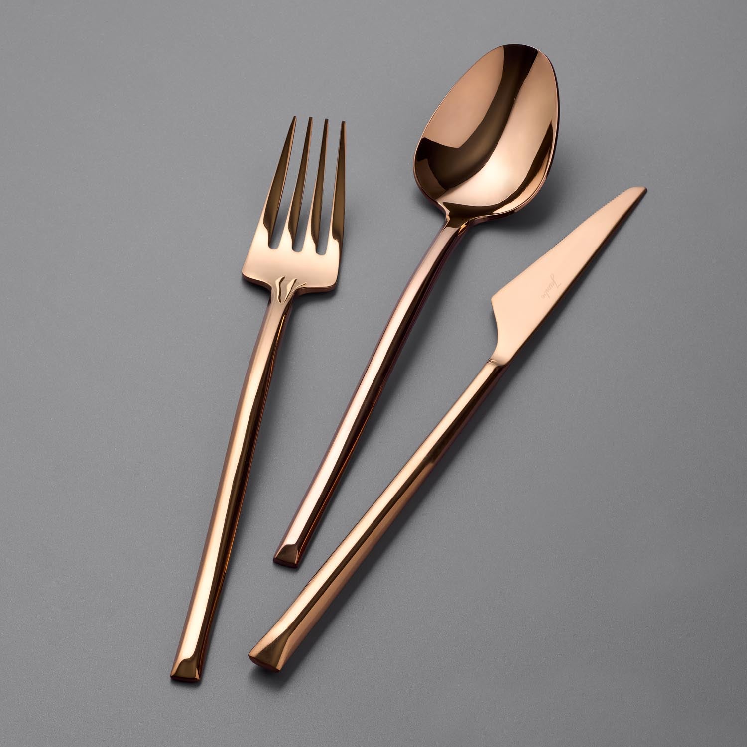 Jumbo 5500 Titanyum Bronz 12 Kişilik 84 Parça Çatal Kaşık Bıçak Seti