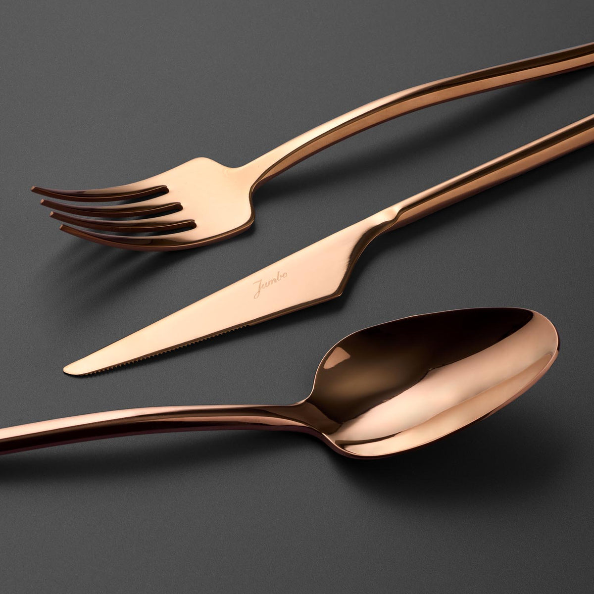 Jumbo 5500 Titanyum Bronz 12 Kişilik 84 Parça Çatal Kaşık Bıçak Seti