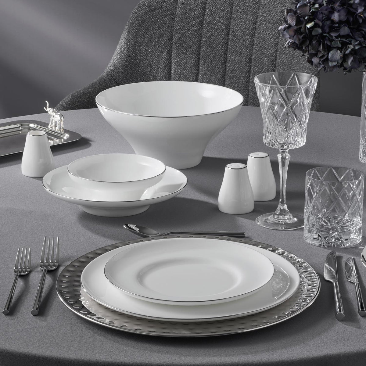 Jumbo Laurel Platin 55 Parça 12 Kişilik Yemek Takımı