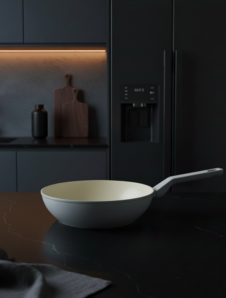 Jumbo Swiss Crystal Light Grey Wok Tava 28 cm