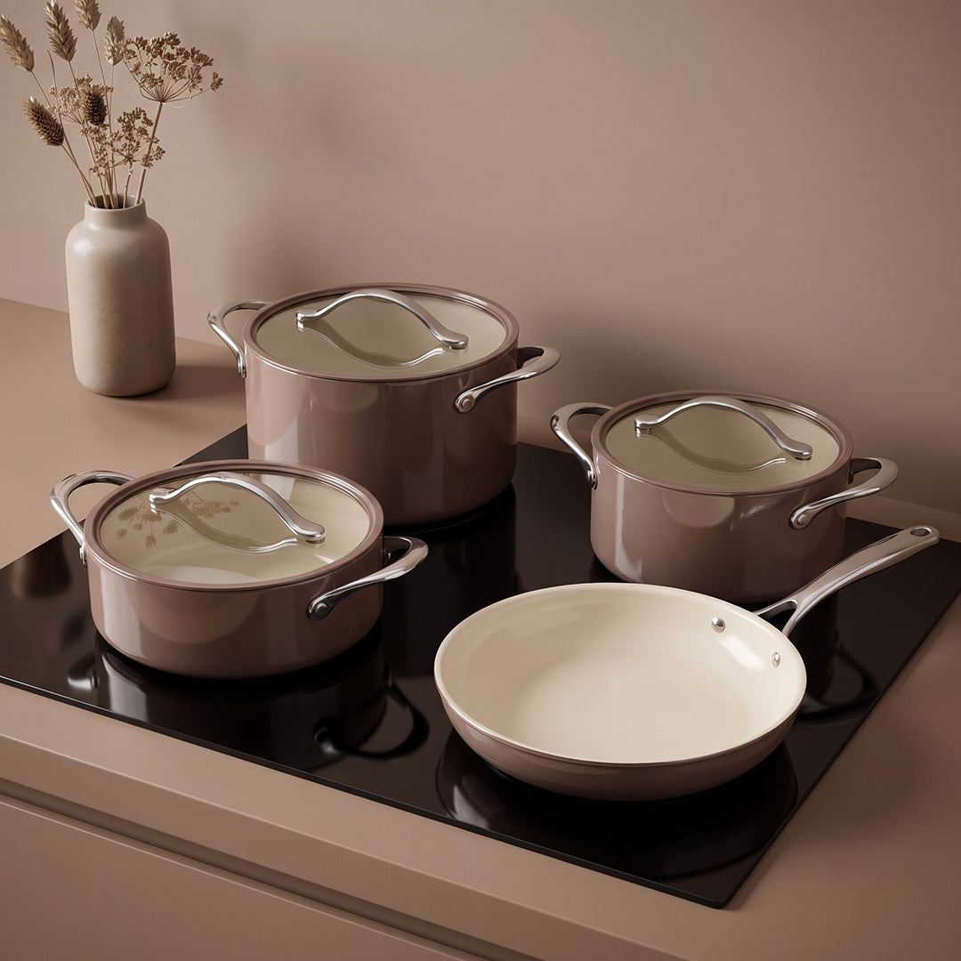 Jumbo Palencia Swiss Crystal Brown 7 Parça Tencere Seti