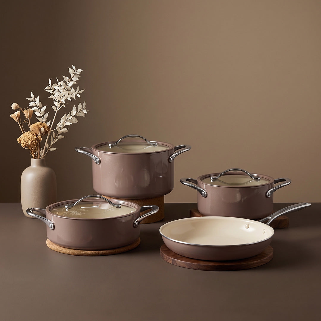 Jumbo Palencia Swiss Crystal Brown 7 Parça Tencere Seti