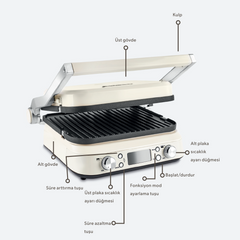 Jumbo x Homend Vintage Grilliant 1326H Krem Grill Ve Tost Makinesi