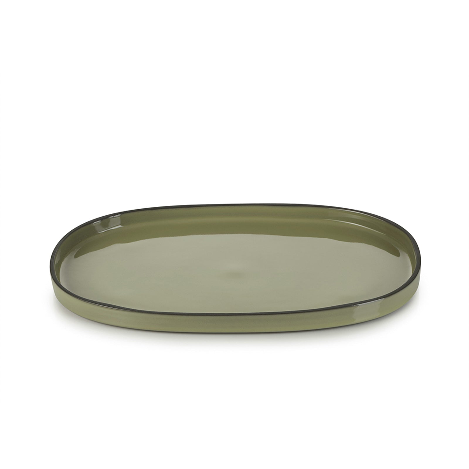 Revol Caractere Yeşil Oval Tabak 35x21 cm