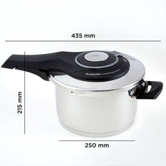 Jumbo Procook 6 Litre Siyah Açık Gri Paslanmaz Çelik Düdüklü Tencere