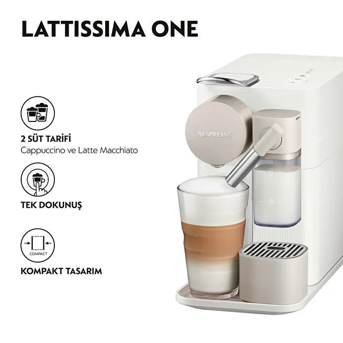 Nespresso F121 Lattissima One White Süt Çözümlü Kahve Makinesi | Jumbo