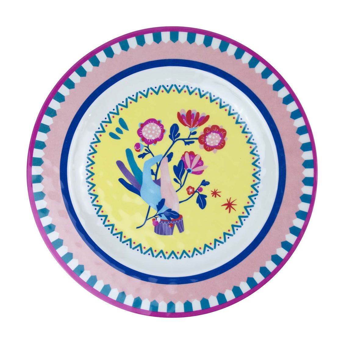Baci Milano Mamma Mia 6'lı El Desenli Yemek Tabağı Seti 28 cm