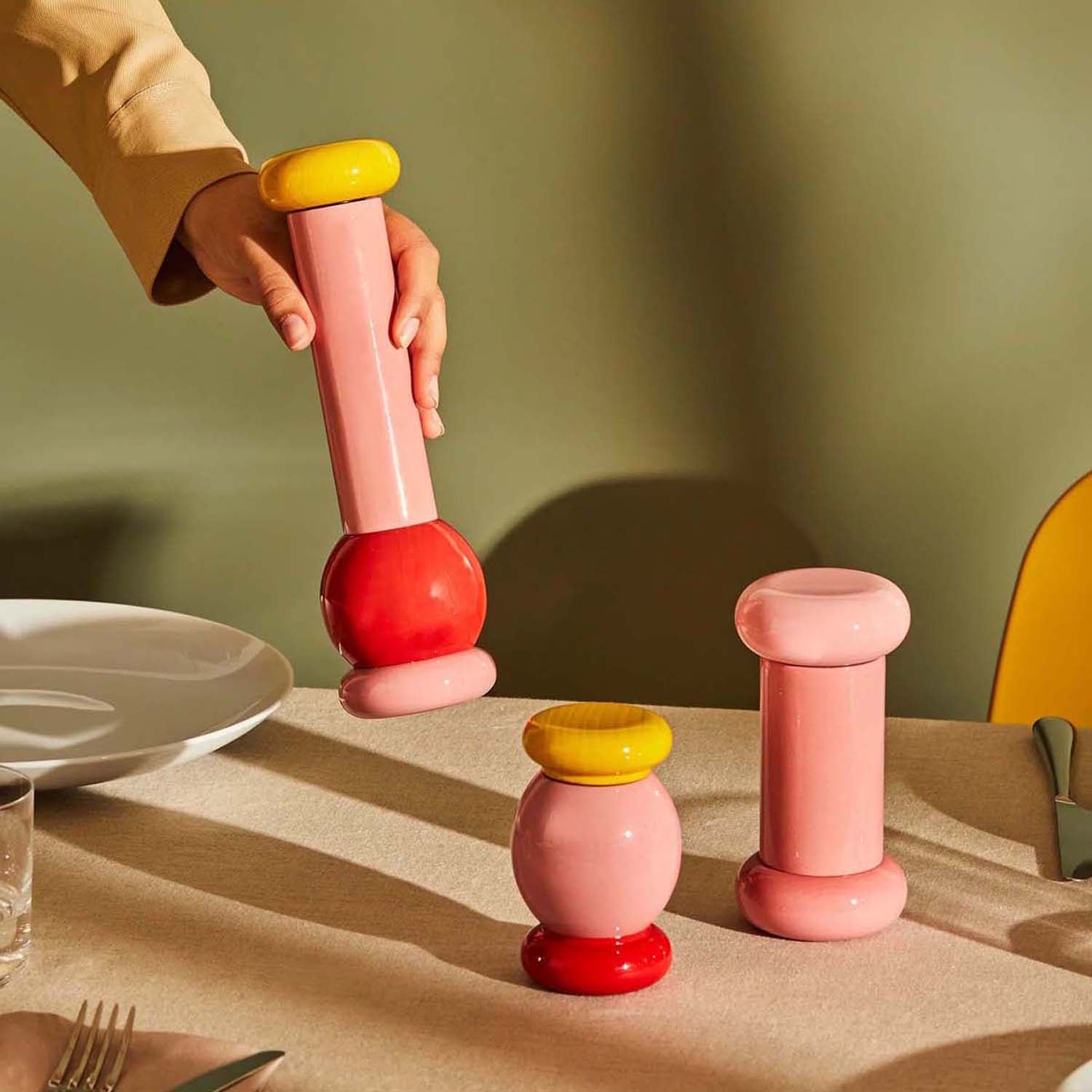 Alessi Values Tuz ve Karabiber Öğütücü Pembe 7X7X15 cm