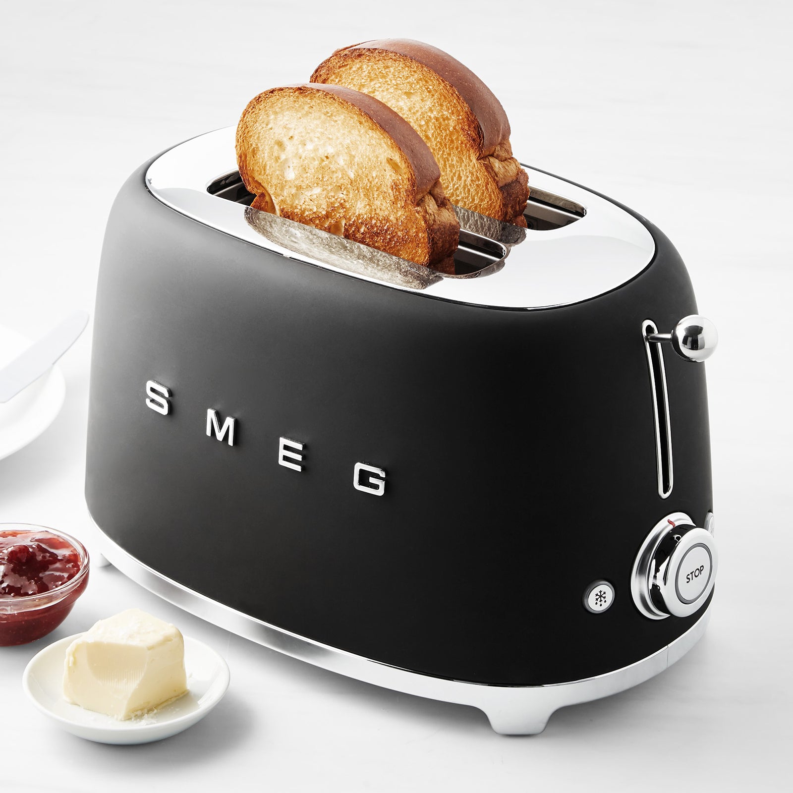 SMEG 2X2 EKMEK KIZARTMA MAT BLACK TSF01BLMEU