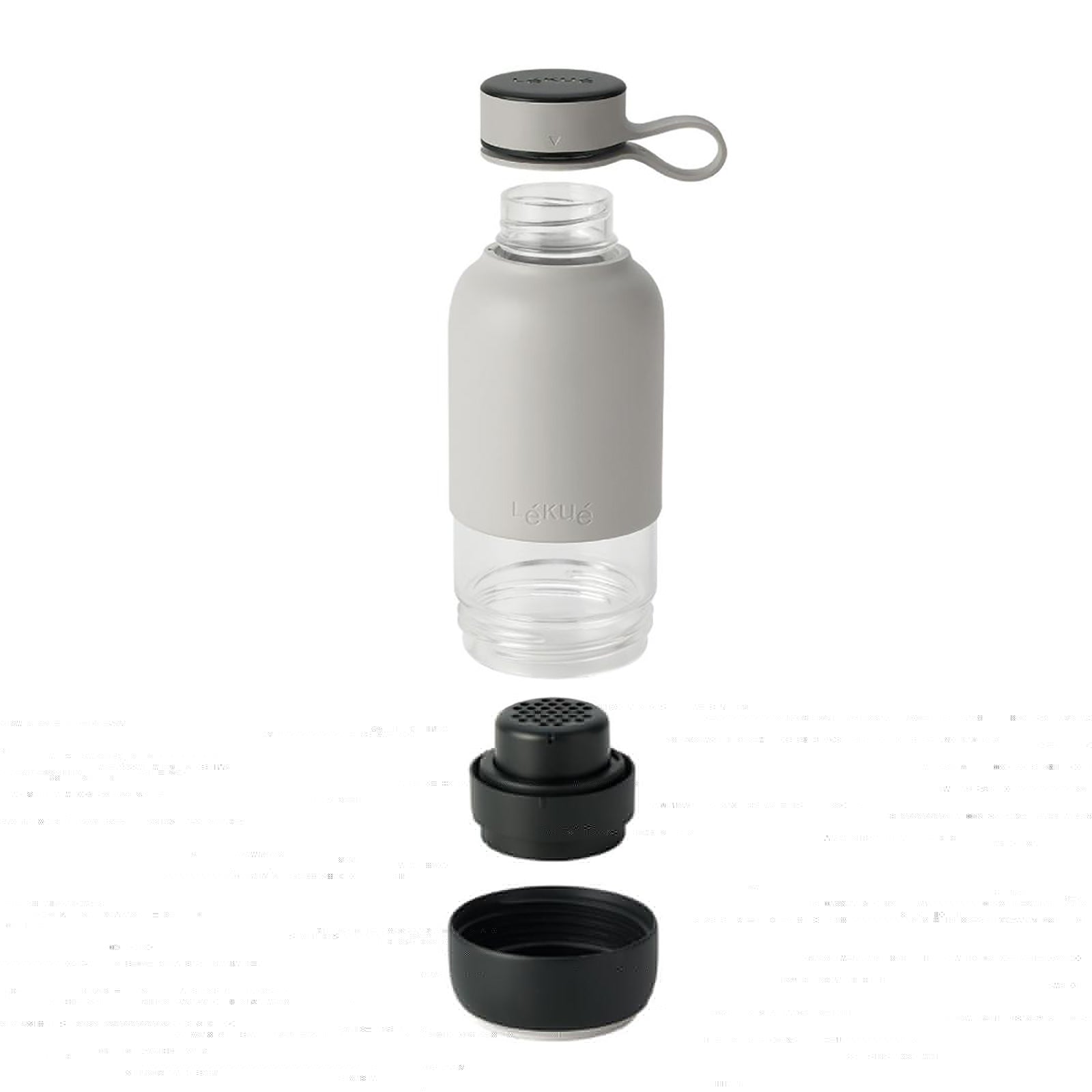 Lekue To Go Gri Filtreli Su Şişesi 600 ml