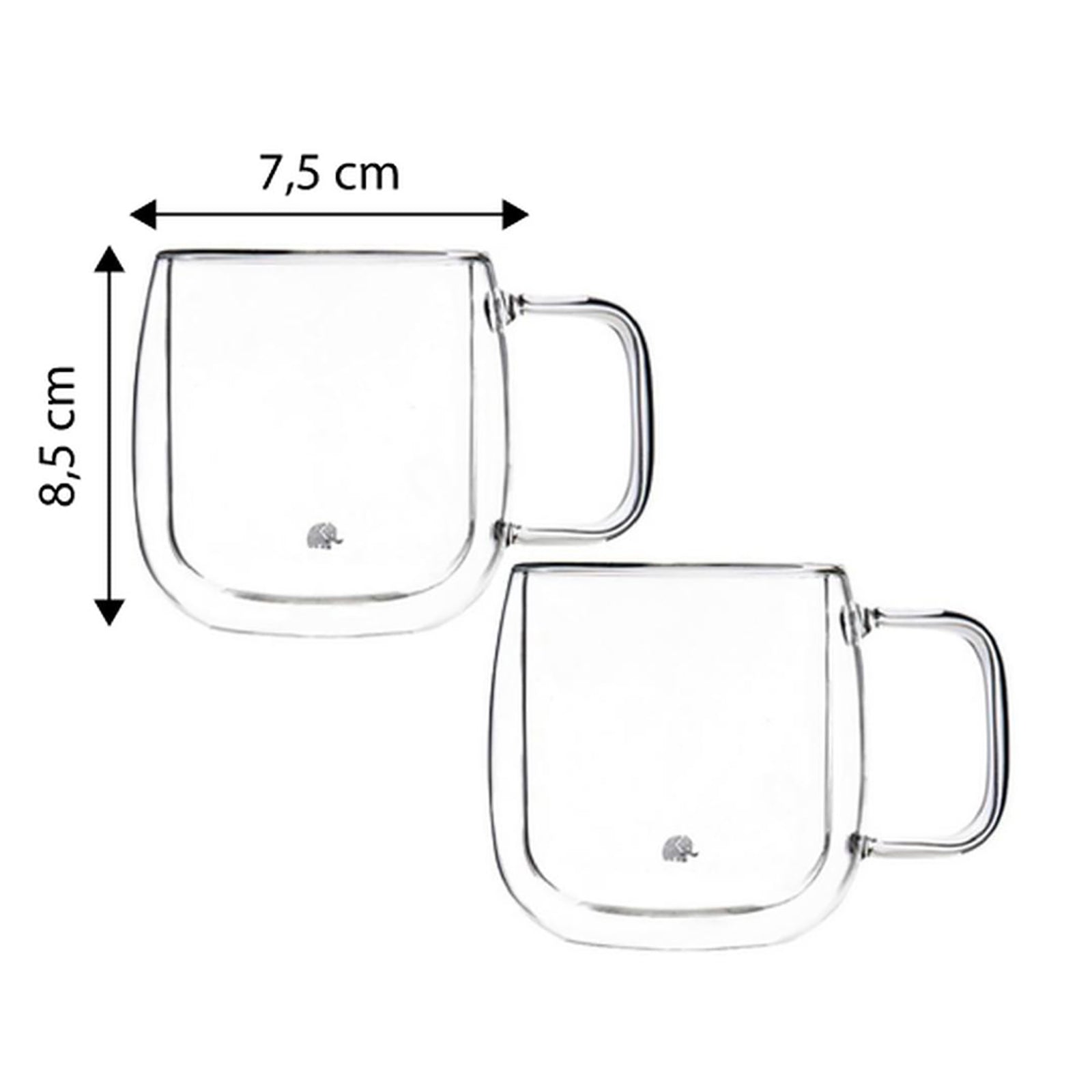 Jumbo Glory 2 Li Double Wall Çift Cidarlı Kulplu Küçük Bardak 250 Ml