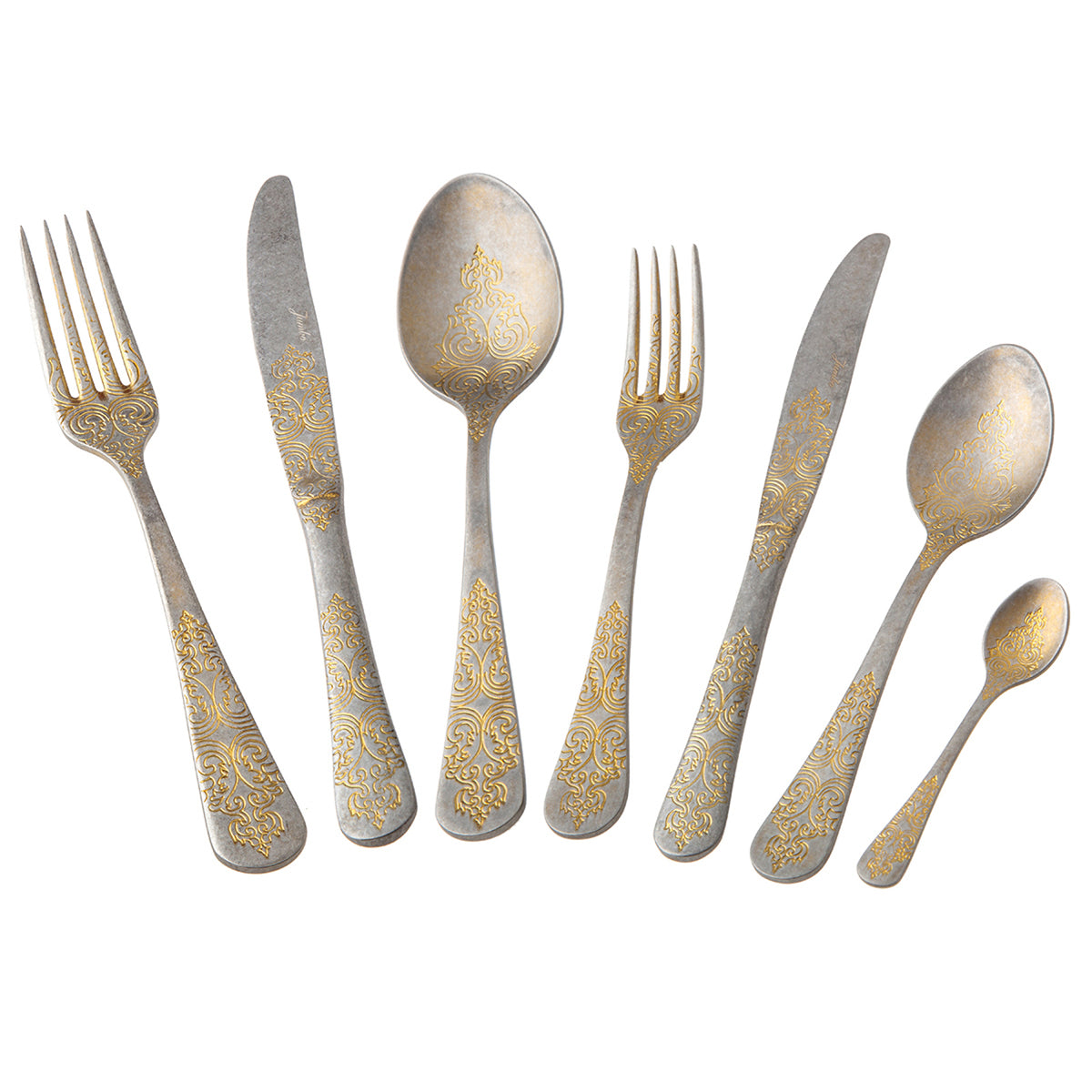 Jumbo Antique Antika Gold 12 Kişilik 84 Parça Çatal Kaşık Bıçak Takımı