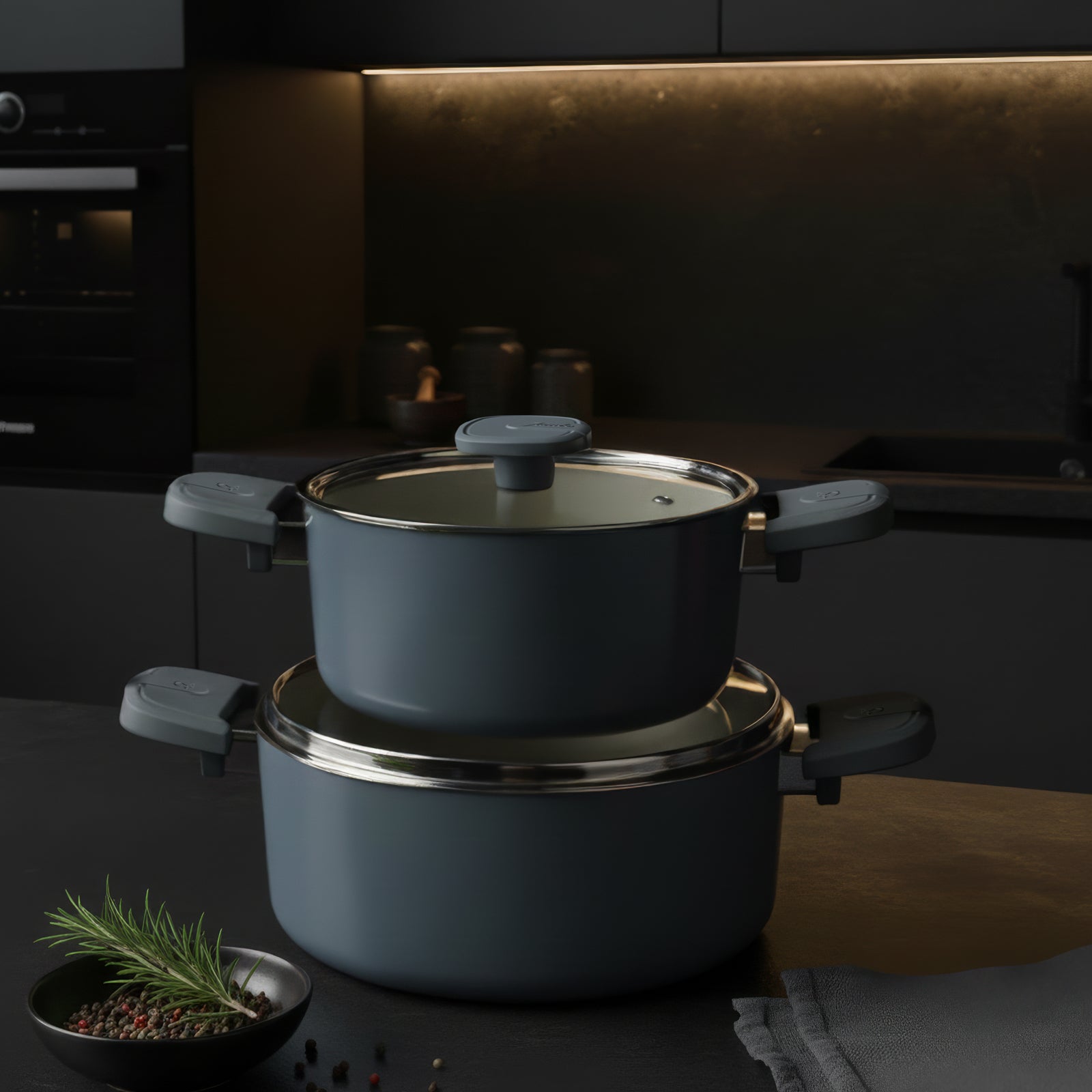 Jumbo Swiss Crystal Grey 7 Parça İndüksiyon Tabanlı Tencere Seti