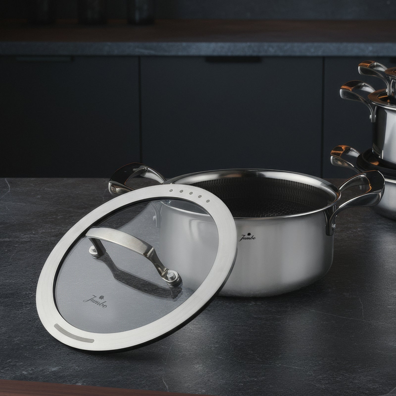 Jumbo Breda 3PLY 7 Parça Çelik Tencere Seti