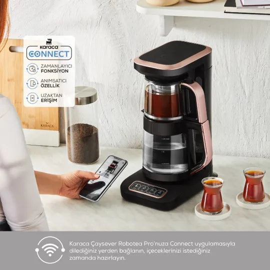Karaca Çaysever Robotea Pro Çay Makinesi Rosegold & 2 Adet Mug