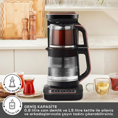 Karaca Çaysever Robotea Pro Çay Makinesi Rosegold & 2 Adet Mug