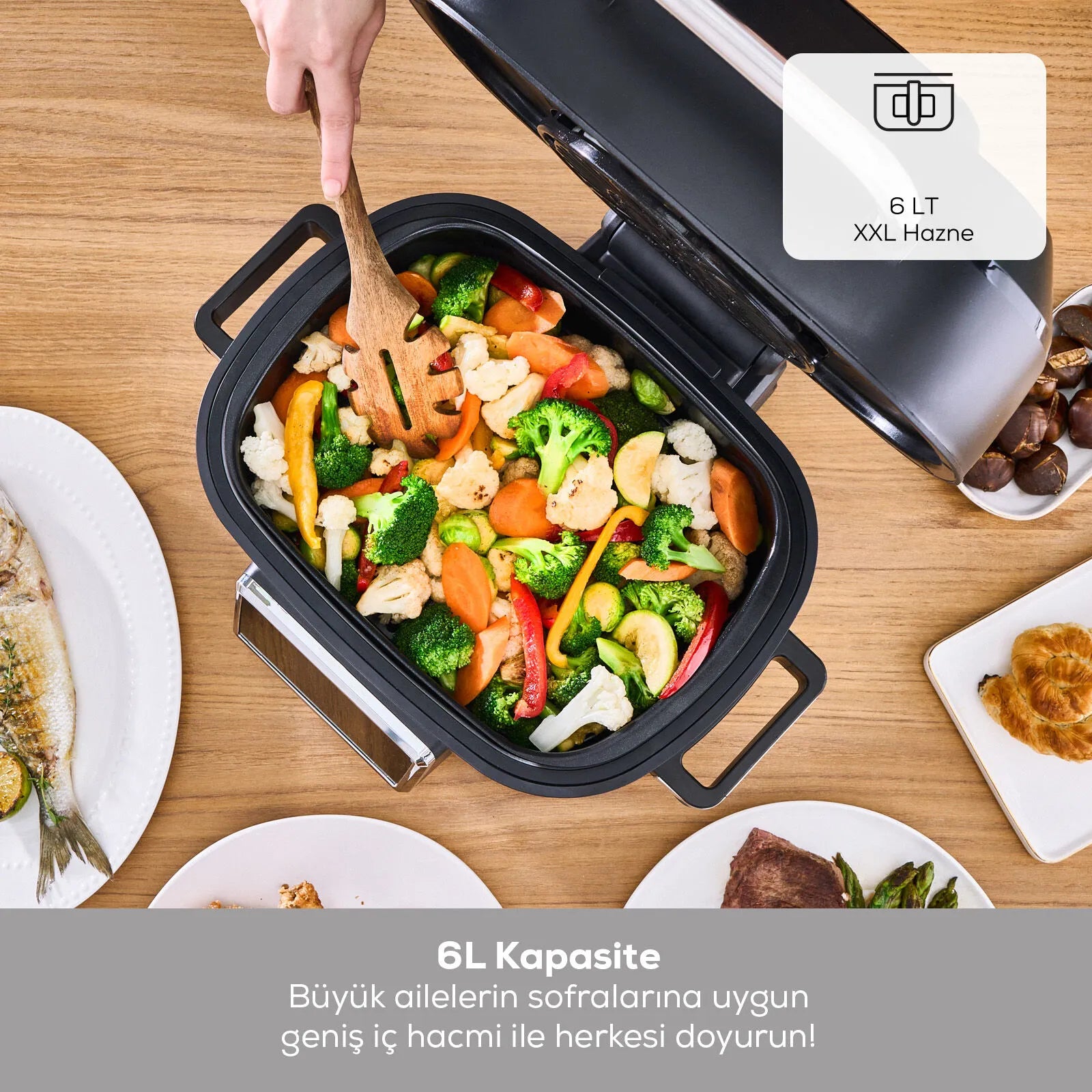 Karaca Gastro Air Grill 6 Kişilik Geniş Hacim Airfryer ve Izgara