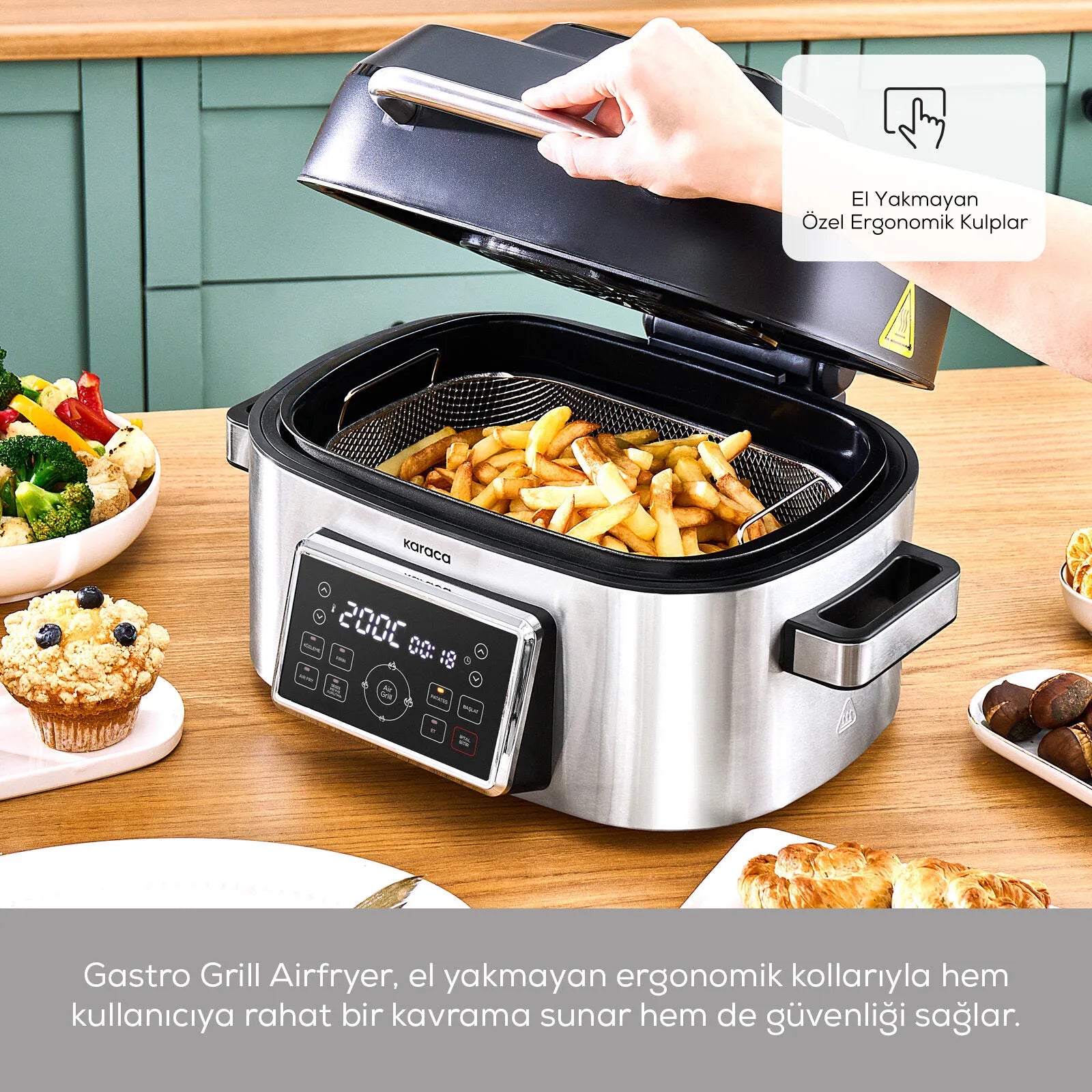 Karaca Gastro Air Grill 6 Kişilik Geniş Hacim Airfryer ve Izgara
