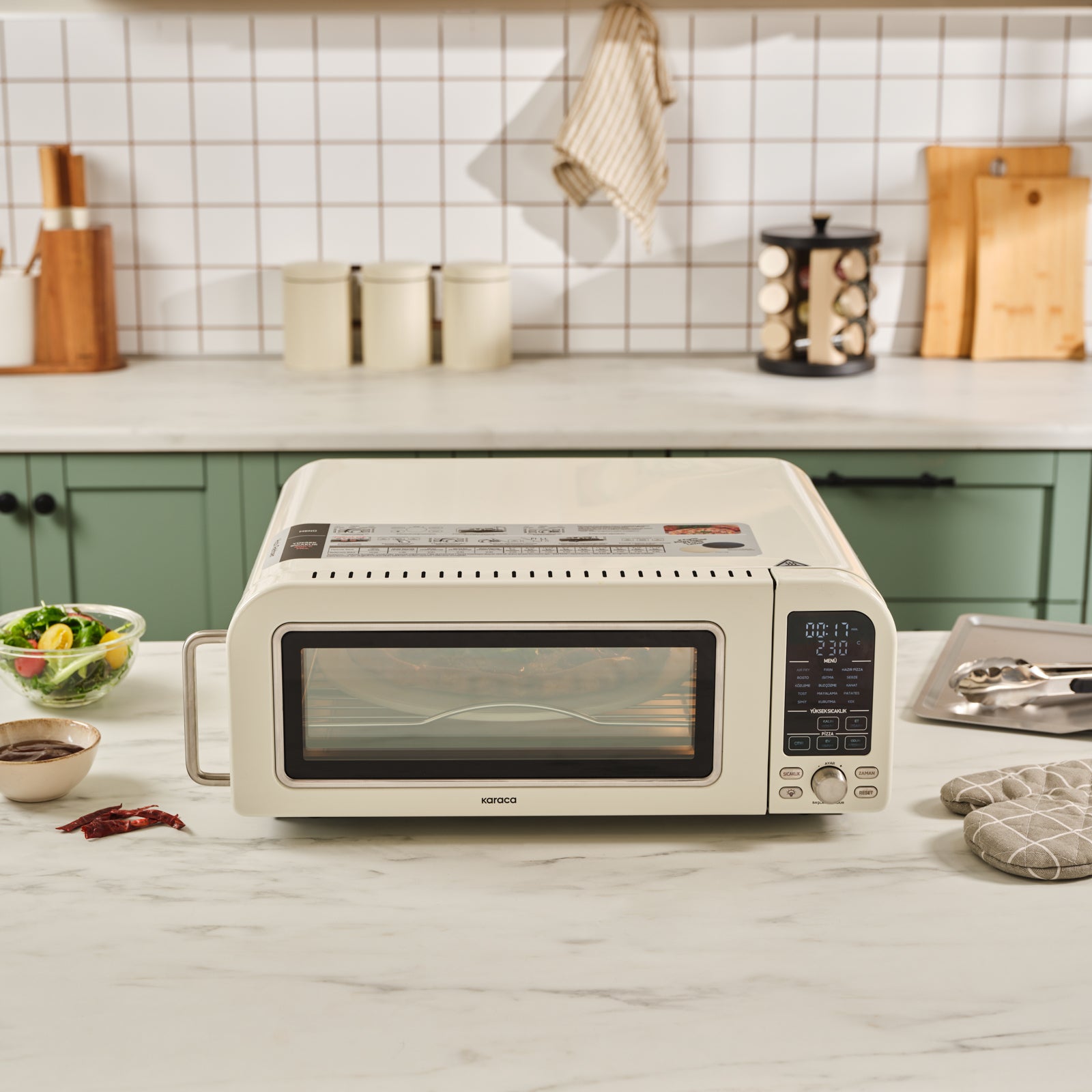 Karaca Vintage Craft Pizza Makinesi ve Airfryer Cream | Jumbo