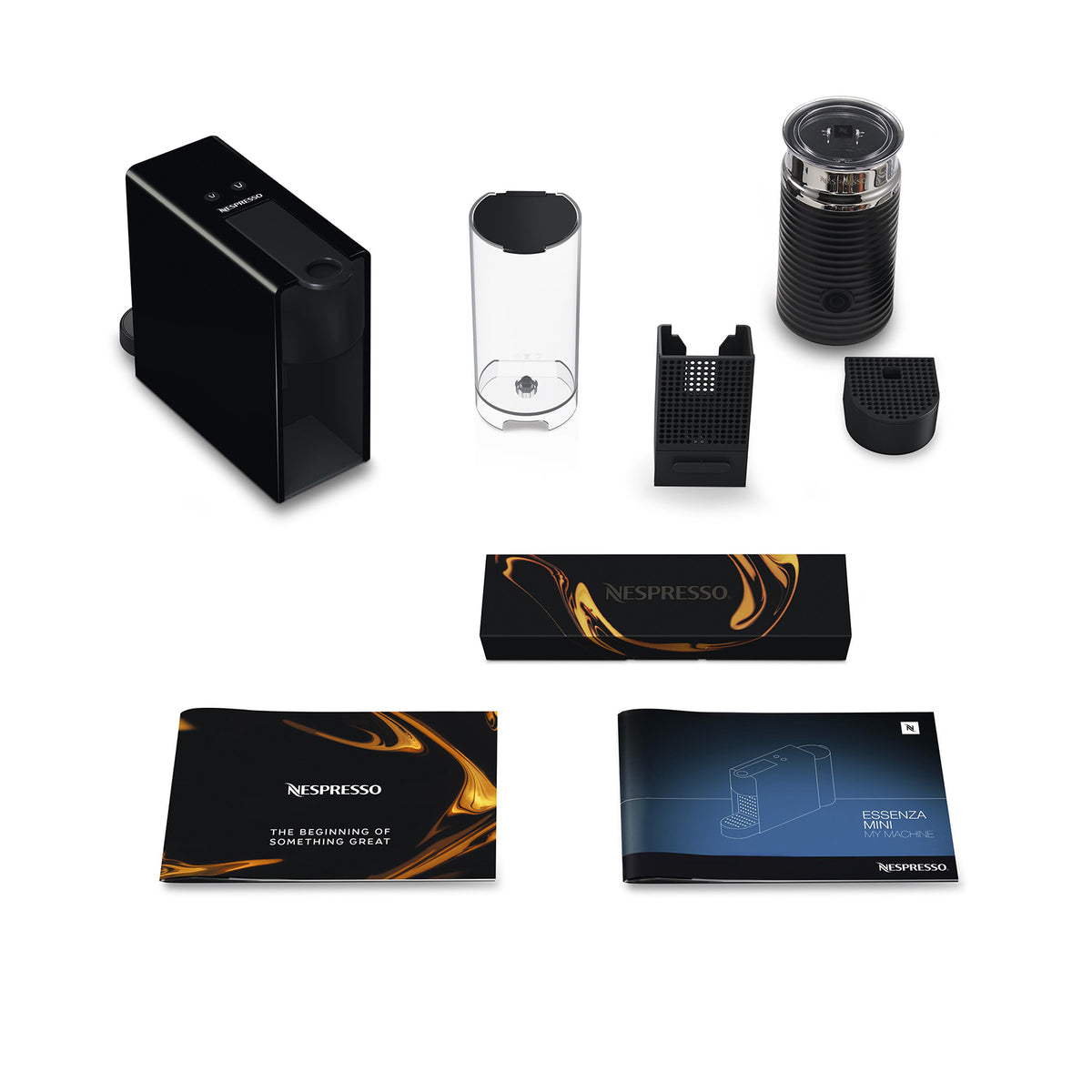 Nespresso C35 Essenza Mini Siyah Kahve Makinesi ve Süt Köpürtücü Aksesuar