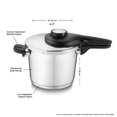 Jumbo Prime Master İndüksiyon Tabanlı Çelik Düdüklü Tencere Seti  4+6 Litre
